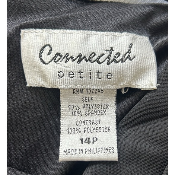 Elegant Black Velvet Dress Long with Cowl Neckline – Connected Petite, Size 14P - Picture 4 of 12